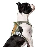 BUMBIN Tactical Dog Harness for Small Dogs No Pull, Famous TIK Tok No Pull Puppy Harness, Fit Smart Reflective Pet Walking Harness for Training, Adjustable Dog Vest Harness with Handle Forest Camo XS