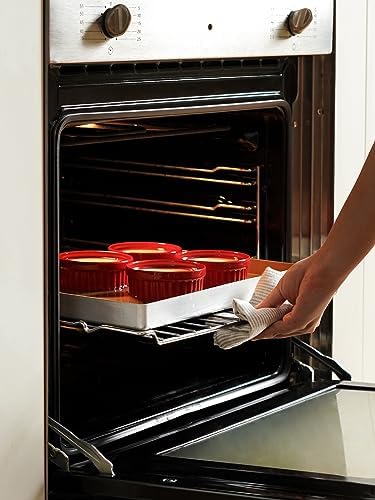 4 Oz Ramekins, Creme Brulee Dishes, Ramekin Set for Souffle, Dipping Sauces, Pudding, Set of 6, True Red, LE TAUCI