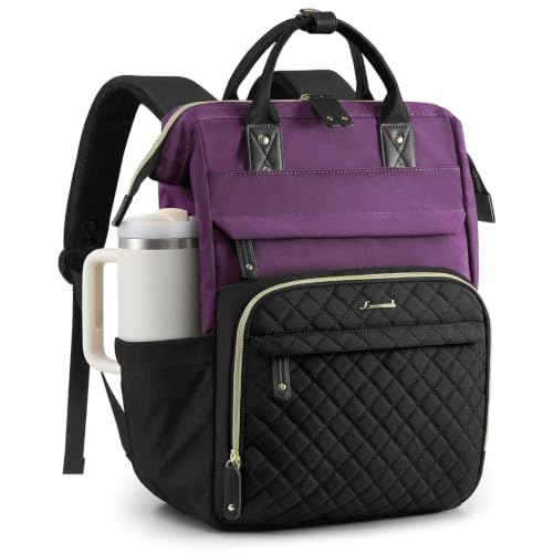 Image of LOVEVOOK Laptop Backpack Women Quilted Teacher Nurse Work Backpack Purse