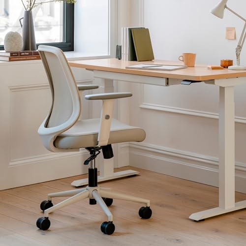 Image of Branch Daily Chair - Vegan Leather Office Chair with Swivel, Lumbar Rest, and Adjustable Armrests - Comfortable Seating for Improved Posture and Productivity - Limestone | Lumbar Rest and Adjustable Armrests, Comfortable Seating for Improved Posture and Productivity, Limestone