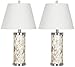 SAFAVIEH Lighting Collection Diana Nautical Coastal Beach House Ivory Shell 22-inch Bedroom Living Room Home Office Desk Nightstand Table Lamp Set of 2 (LED Bulbs Included)