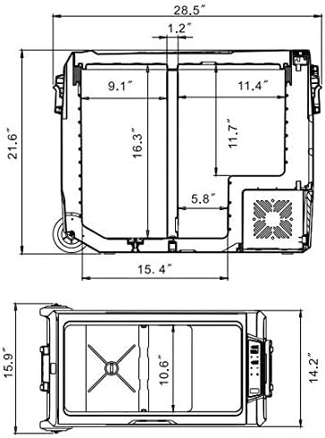 Alpicool T60 Dimensions Diagram