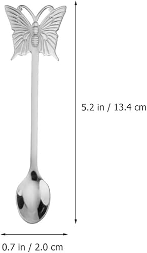 Miniatura 4 de 4 cucharas de café de mariposa, cucharas de té de acero inoxidable, cucharas de cóctel para mezclar y postre cucharas para el hogar, cocina, uso