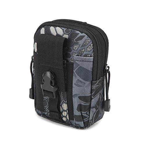 Bolsa táctica Molle para hombre, bolsa de cintura con bolsillo pequeño, bolsa militar para correr, bolsa de viaje, bolsa de camping, bolsa de espalda suave (pitón negro) Cover