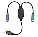 PS/2 to USB Cable LEIHONG USB to PS/2 Plug Active Dual PS2 Adapter Keyboard Mouse Converter Adapter for The Keyboard PS2 (Black)