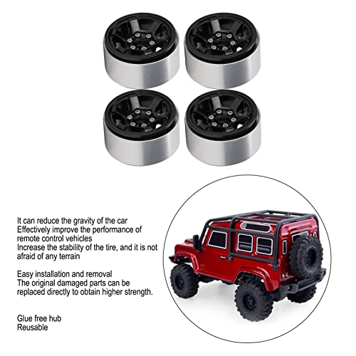 Cubo de aro de roda RC, 4 PCS Estabilidade melhorada Forte suporte de estrada RC Beadlock Cubos de r