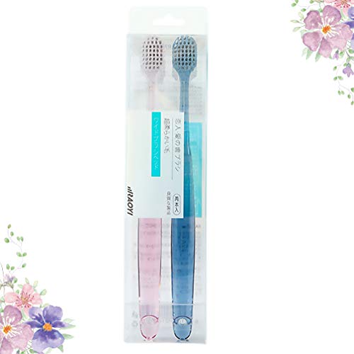 HEMOTON 2 Pcs Escova de Dentes de Cerdas Macias Manual Escova de Dentes de Cerdas Compactas Extra Ma