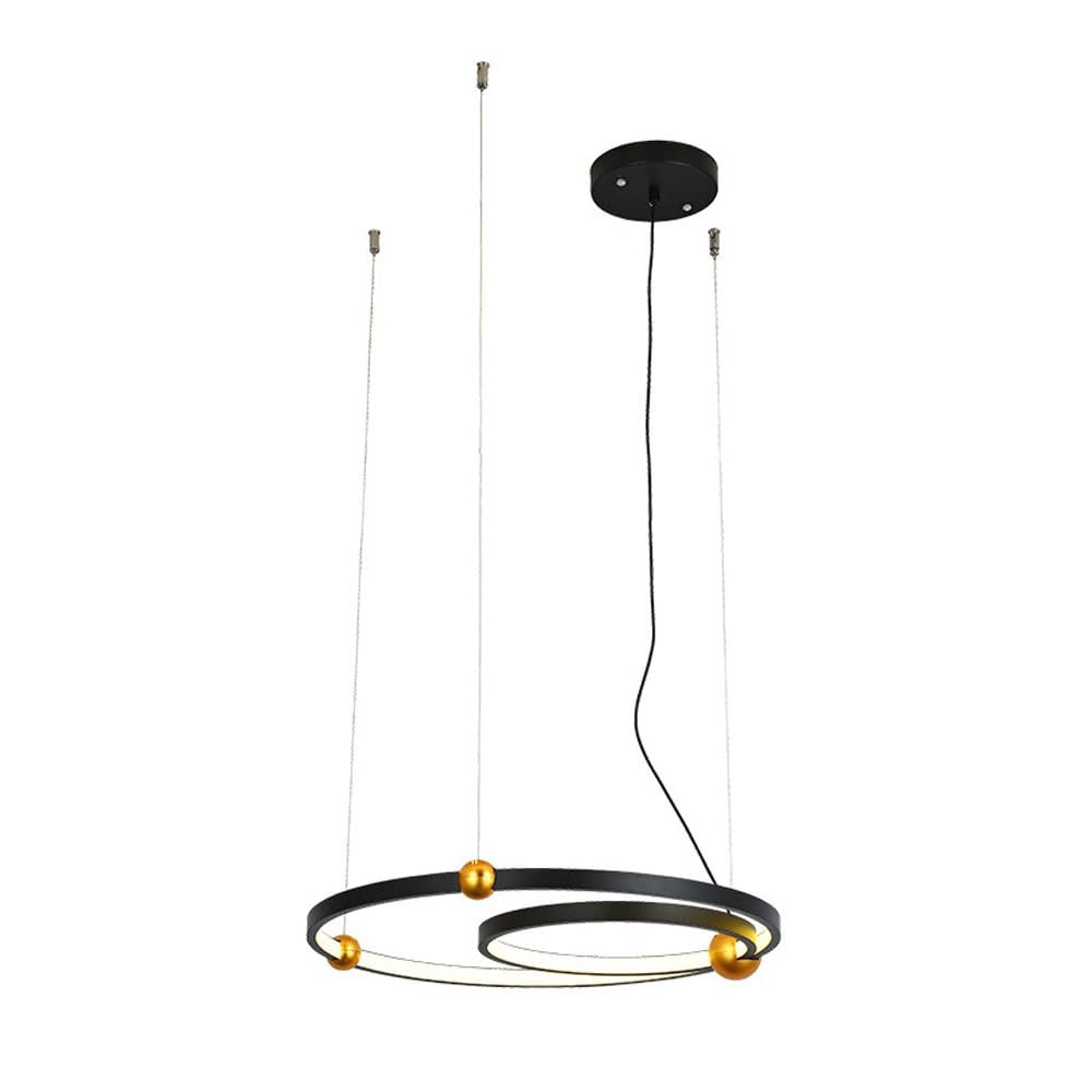 Pendant light 2 anneaux led pour éclairage de plafond de style ferme - 7