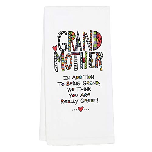 Enesco Our Name Is Mud Cuppadoodle Grandmother Embroidered Dish Cloth Tea Towel, 26.5 Inch, Multicolor #TOP14