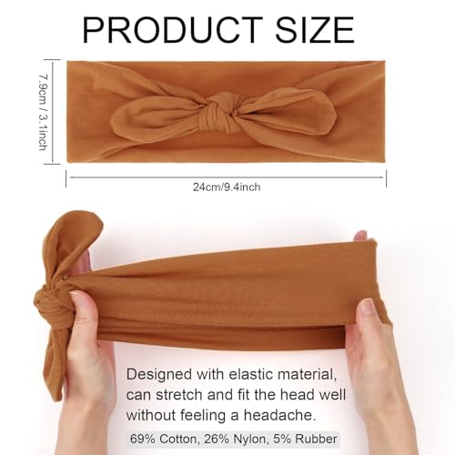 Image of DRESHOW 8 Pack Headbands for Women Yoga Knotted Headbands Elastic Criss Cross Hair Accessories Sports Head Wrap Non Slip