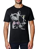 Robert Graham Men's Short Sleeve Crew Neck Graphic T-Shirt, Black Martini, XLarge