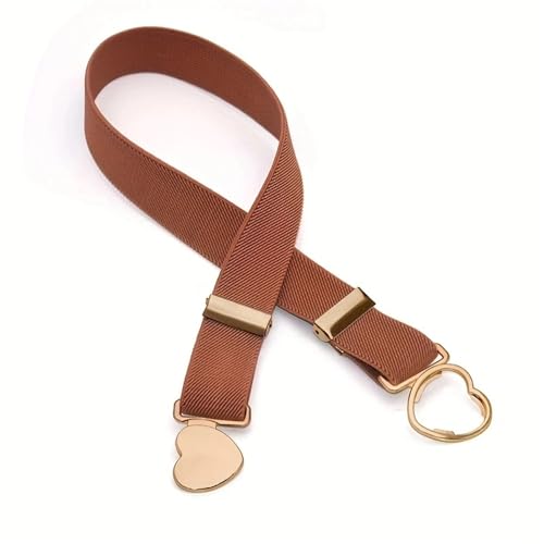 Heart Buckle Elastic Belt Candy Color No Buckle Stretch Belt Adjustable Invisible Belts For Girls4