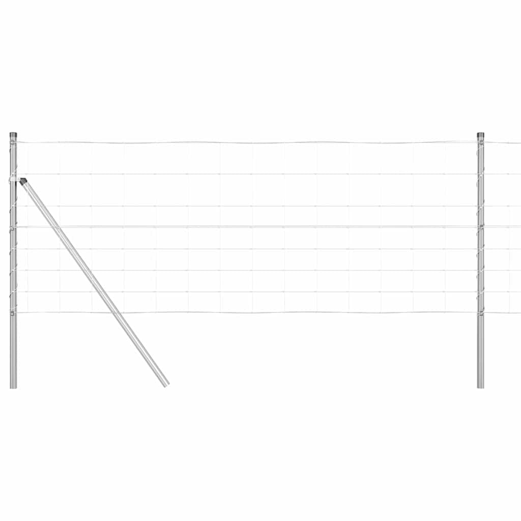 Outdoor Galvanised Steel Fence Post 250cm x 80mm Modern Garden Barrier Set for Patio Terraces 13 Pack Corrosion Resistant Durable Boundary Support