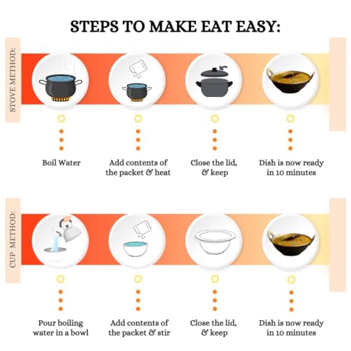 Image of Eat Easy Ready To Eat Jain Meal Combo- Dal Tadka & Dal Makhani (62g Each) | No Garlic No Onion Ready to Eat & Cook Travel Food | Freeze Dehydrated | 100% Veg | No Preservatives | Just Add Water Instant Food