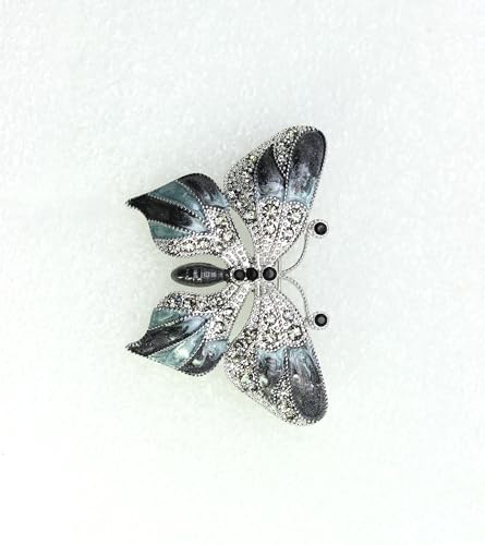 Image of Gorgeous Rhinestone Crystal Enamel Butterfly Pin Brooch