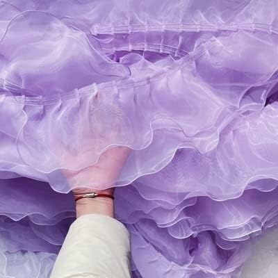 Lace Trim，Pleated Chiffon Lace Edge Trim ，1Yard 14cm Width DIY Clothing Accessories Fold Chiffon Yarn Lace Mesh Lace Trim Gauze Ruffles Accessories (Color : Purple, Size : 1yard Price)