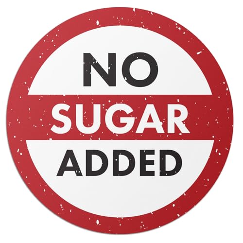 No Sugar Added Stickers – 1" Round Food Labels (Red/White, 600 Count) | Dietary Labels for Delis, Butcher Shops, Restaurants, and Food Trucks