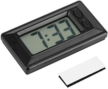 Portable Clock LCD Digital Table Car Dashboard Desk Electronic Clock Date Time Calendar Display Dashboard with Adhesive Pad