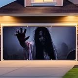 Remagr Halloween Garage Door Cover - 6 x 13 ft Creep Horror Garage Wall Backdrop Banner Hanging Decorations for Halloween Outdoor Home Party Photo Backgrounds(Blood Ghost)
