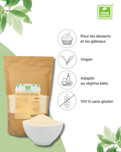 Foto von Kokosmehl 1 kg Keto Mehl, Kokosnussmehl fein gemahlen 1kg von Green Essence