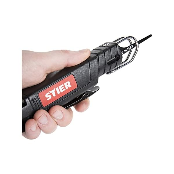 STIER Stichsäge STS-100, Länge 208 mm, 450 g, Sägehub 10 mm, Blechsäge, Stahlsäge, für Schnitten Blechen oder dünnen… – Bild 3