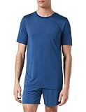 Schiesser Herren Schlafanzug kurz Pyjamaset, Mittelblau', 48