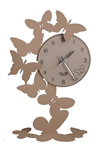 ARTI E MESTIERI OROLOGIO DA TAVOLO BUTTERFLY FARFALLE BEIGE