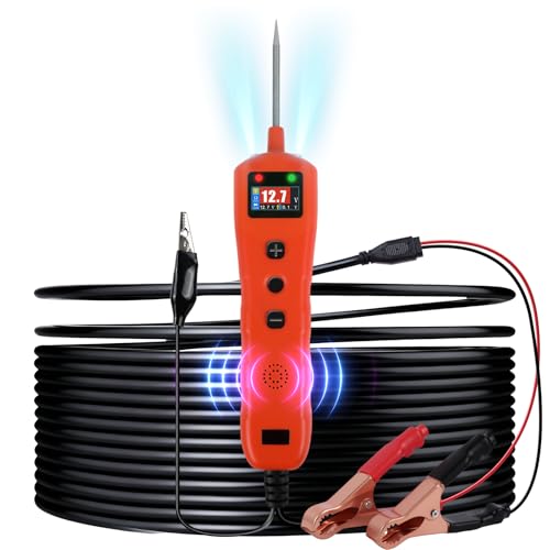 Probador de Circuitos para Automóviles 9-30V CC, Probador Eléctrico 12V Probador de Voltaje Automotriz de 0.3-70 V, Comprobador de Polaridad, Continuidad, Resistencia