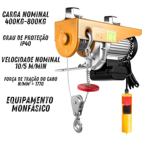Talha Guincho Elétrico 220v 150/300kg Elevação 12m