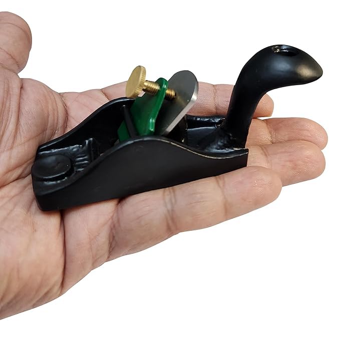 Image of SAMENX Tools Mini Squirrel Palm Plane With Solid Brass nut 3-1 /8 inch INCH (115MM) Long Blade Width 25mm Seasoned Casting Jack Plane