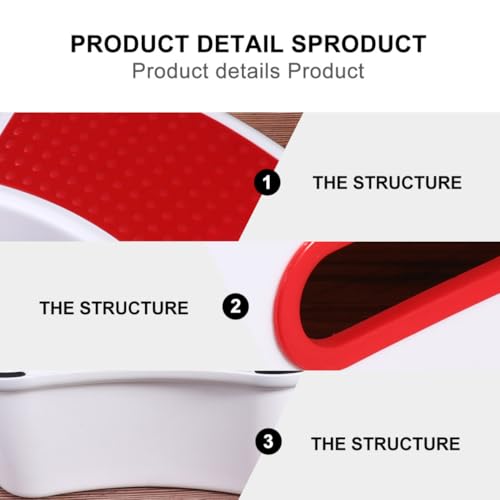 Tabouret pour bébés antidérapant en plastique PP rouge - 7