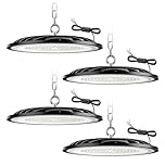 ZXICH 200W UFO LED high Bay Light, 30000LM, 6000K Cool White UFO LED Workshop lamp, IP65 Waterproof Industrial lamp high Bay Light for Factories,Garage,Warehouse (4 Pack, 200W)