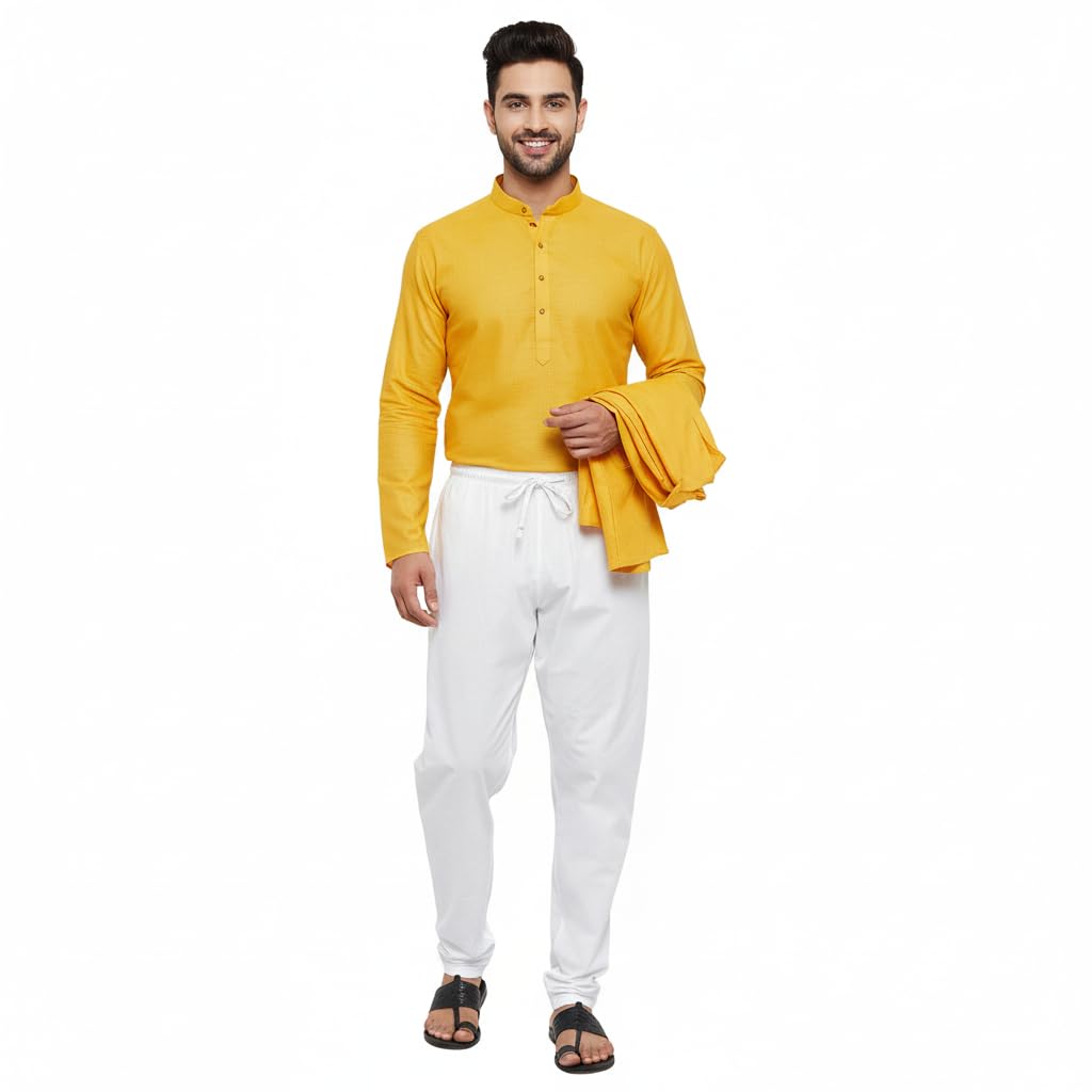 tmt hub Men's Cotton Blend Comfortable White Cotton Plain/Saada Pyjama | Loose fit Cotton Pajama for Men | Home Wear Casual Wear (White)-picture-12