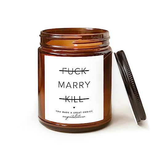 Image of ThreeKin Engagement Candle, Gift for Engaged Couples | Lavender & Lemongrass Soy Wax Blend | 65-Hour Burn Time | Scented Jar for Bridal Showers & Brides to Be