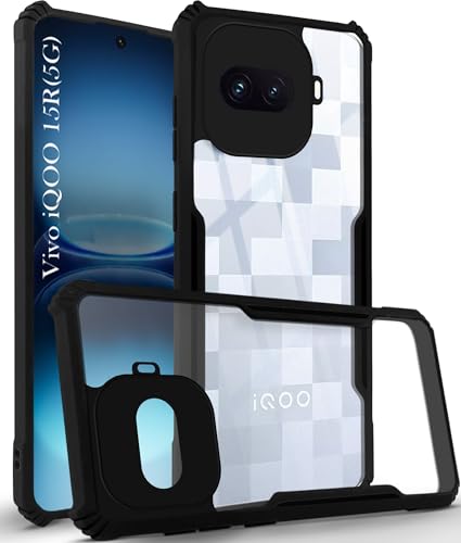 Image of Jkobi Hybrid Back Cover Case for Vivo iQOO 15R 5G (Shockproof with Polycarbonate Clear Panel | Professional Black)