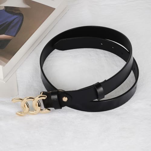 Image of Aurolran Women's Leather Belt with Buckle - Ideal for Dresses, Jeans, and Coats