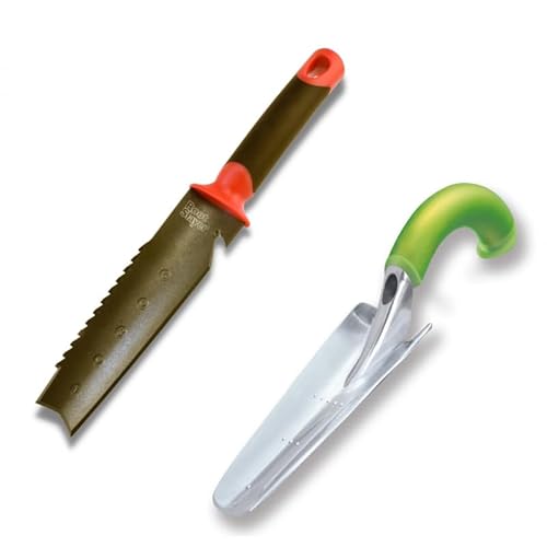 Venteo - Couteau de sol à main + Transplantoir ergonomique - Outils multifonctions pour votre jardin - Jardinage - Coupe