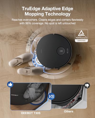 ECOVACS DEEBOT T30S Combo Robot Vacuum and Mop: All-in-One Cleaning with 11000Pa Power and Dual Self-Emptying