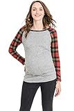 Hello MIZ Women's Baseball Crew Neck Flower Raglan Sleeve Maternity T-Shirt Top