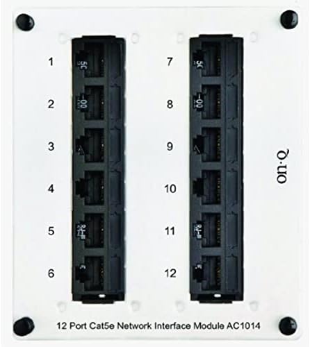 Legrand - OnQ 8 Port Cat 5e Network Interface Module, RJ45 Network Switch, High-Density Mini Patch Panel, Keystone Ports Labeled 1 Through 12, Grey, AC1014 - 2