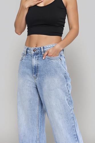 Image of INKD Women's Relaxed Fit Jeans - Mid-Rise | 100% Cotton | Jeans for Women (Available in Plus Sizes)