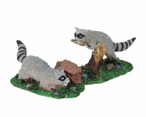 Lemax Spooky Town Rabid Racoons Set of 2 # 82468
