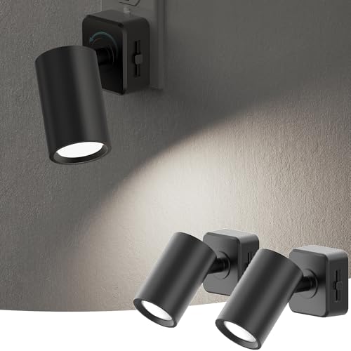 Briignite Night Lights Plug into Wall, 320° Rotating Night Light Plug in, 2Pack, Dusk to Dawn Sensor, 1W Dimmable Led nightlight Daylight White Spot Light for Bedroom, Kids Room, Bathroom by Briignite - Used condition - US$22.03