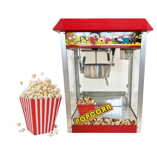 Machine à Pop-Corn Professionnelle - 1440W - Cuve Antiadhésive 2,2L - Éclairage LED - Maintien au Chaud