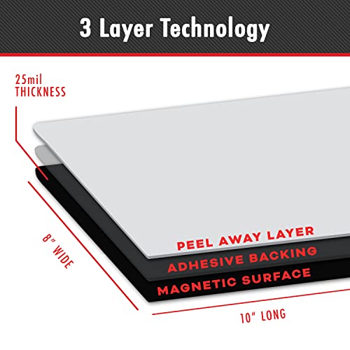 Minomag 8" X 10" Magnetic Sheets With Adhesive Backing, 5 Pcs | Peel And Stick Cut To Size Magnet Sheets For Crafts, Photos, Stamps, Dies #TOP2