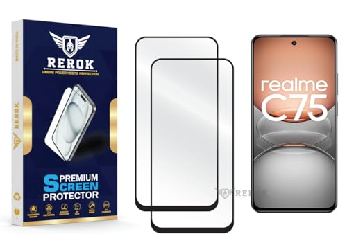 Image of Gorilla Tempered Glass Screen Protector Compatible with Realme C75 4G [Pack of 2] | Edge-to-Edge, Bubble-Free, Case Friendly, Easy Installation Kit