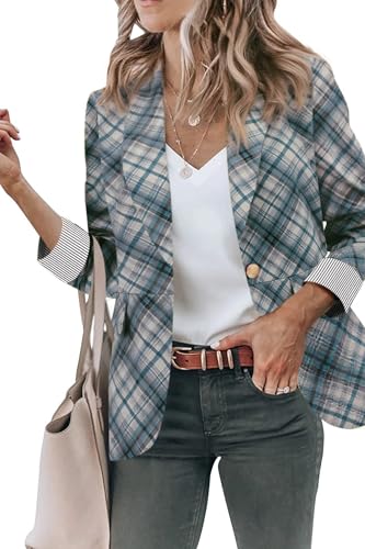 Genhoo Blazer Jackets for Women Long Sleeve Casual Work Office
