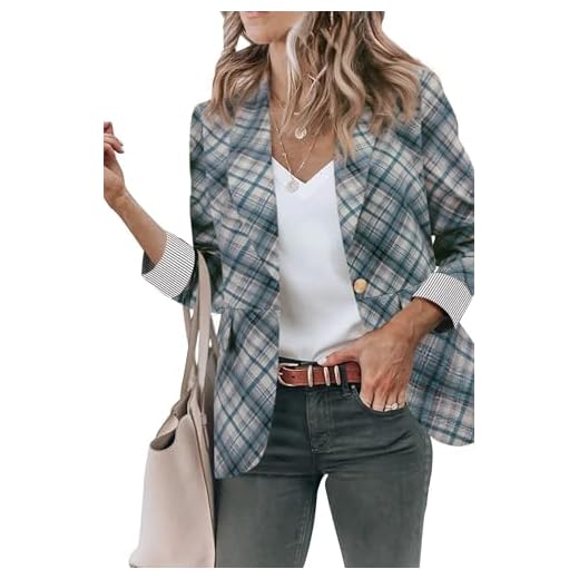 Genhoo Blazer Jackets for Women Long Sleeve Casual Work Office Blazers M