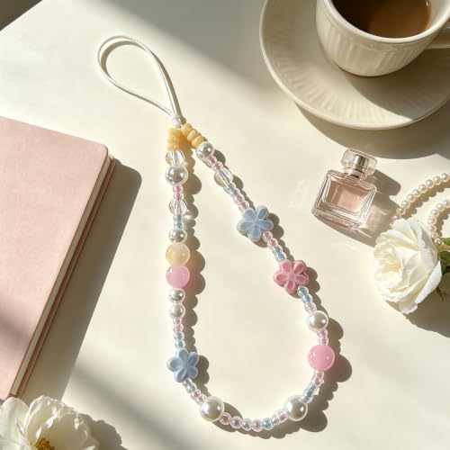 Image of Beaded Camera Wrist Strap Cute Digital Camera Charm Lanyard, Phone Wristlet Charms, Phone Chain for Camera