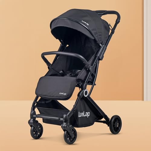 Image of LuvLap Elite Baby Stroller, Pram for 0 to 3 Years with 5 Point Safety Harness, Large Storage Basket, Easy Fold, Extendable Canopy with Looking Window, Multilevel Recline & Adjustable footrest